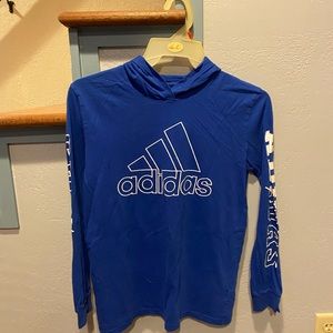 Boys adidas 10/12 long sleeve hooded tshirt